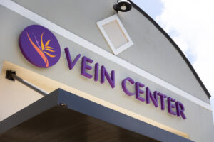 A close-up of the sign of our vein treatment center, the best place for spider vein treatment near Longboat Key.